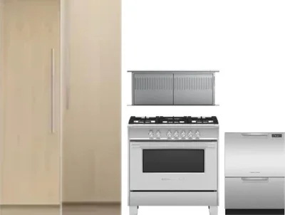 5 Piece Package Includes Refrigerator, Freezer, Range, Hood And Dishwasher